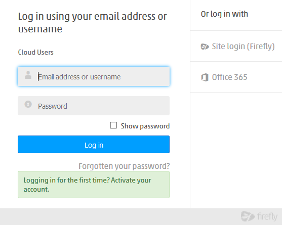 Firefly Sign In Screenshot